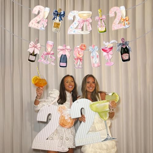 Pink 21st Birthday Banner for Elegant Party Decorations