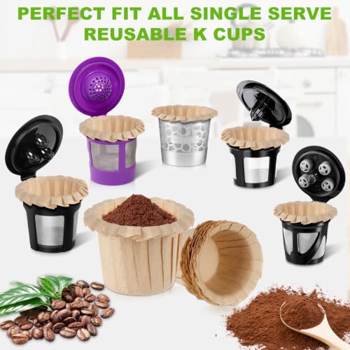 InwodiTeki Disposable K Cup Paper Coffee Filters, 50 Count