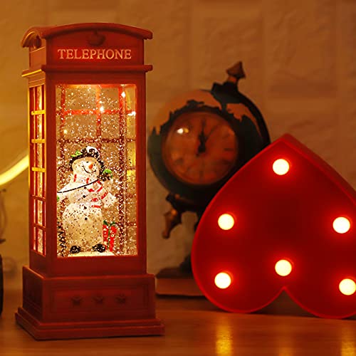 Christmas Snow Globe Lantern with Music & Timer - Snowman Variation