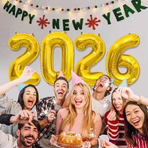 40-Inch Gold 2026 Balloons Set for New Year Celebrations