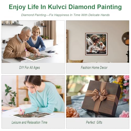 Kulvci Dog Diamond Painting Kit 12x12 Inch - 5D Round Gem Art for Adults