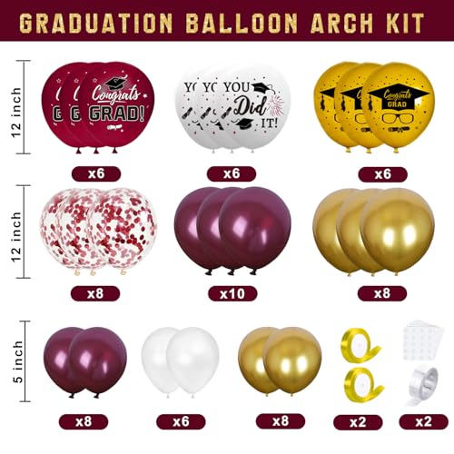 Maroon and Gold Graduation Decorations Class of 2026 Set