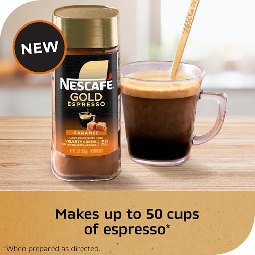 NESCAFÉ Gold Espresso Caramel Instant Coffee, 3.1 oz Jar