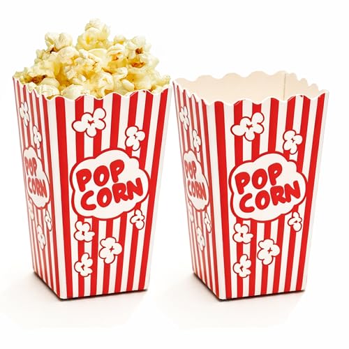 Homrelaxy 54 Pcs Mini Popcorn Boxes - Classic Red & White Party Containers