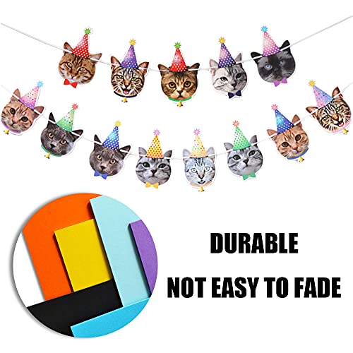 Cat Face Hanging Bunting Banner for Birthday Party Princess Decor