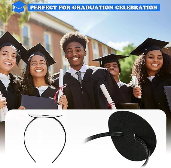 Graduation Cap Headband Firm Anti-Fall Hairband for Grad Hat Accessories