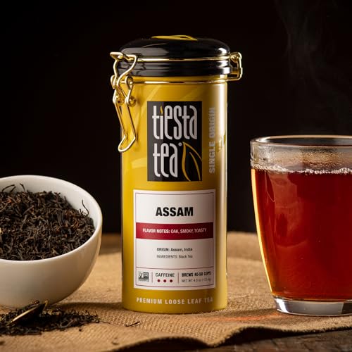 Tiesta Tea Assam Black Tea - Premium Loose Leaf in Reusable Tin, 50 Cups