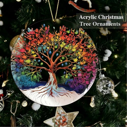 Lorrtta Tree of Life Acrylic Suncatcher Ornament for Christmas Windows