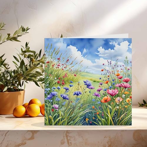 Premium Eco-Friendly Birthday Greeting Card - Nature Flowers