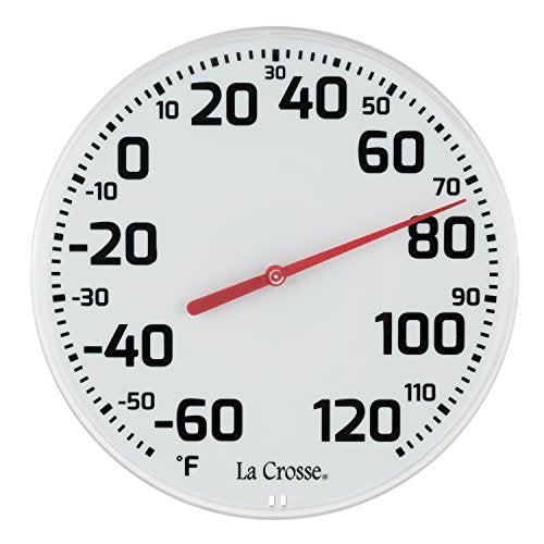 8-Inch Analog Indoor/Outdoor Thermometer - Weather-Resistant Wall Mount