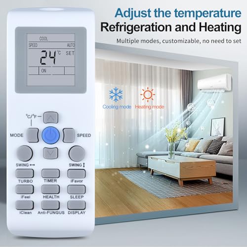 Replacement Remote Control for AUX/York Mini Split AC Models YKR-P/001E, YKR-P/002E, YKRP/002E, YKR-P/003E
