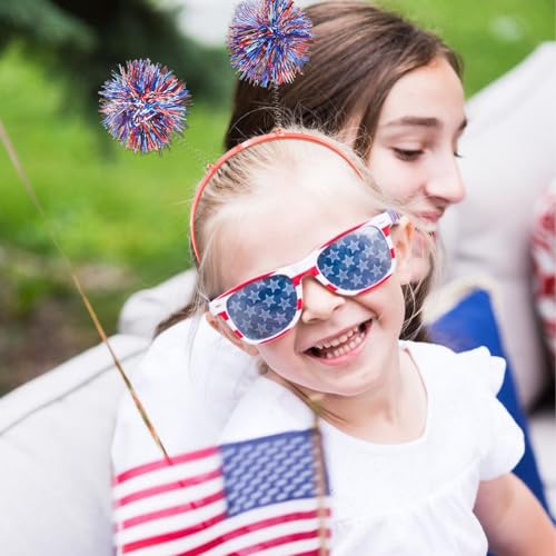 CUBACO 4th of July Patriotic Headband Red White and Blue USA Flag Hair Accessory