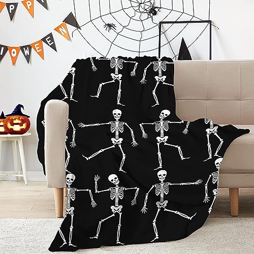 JOOCAR Halloween Flannel Throw Blanket - Lightweight Cozy 40x50 Inch
