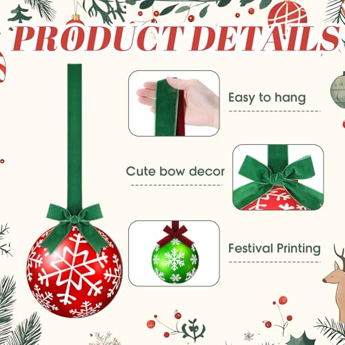 Wooden Christmas Kitchen Cabinet Decor Large Hanging Ornament - Ball Style, 8 Pcs