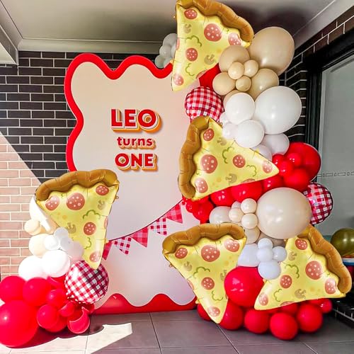 23-Inch Pizza Slice Foil Balloons - Set of 6 for Parties