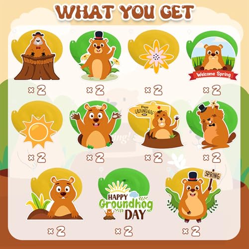 Groundhog Day Hanging Swirls Decorations - 40Pcs Party Decor