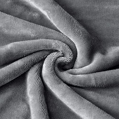 BEDELITE Soft Flannel Fleece Body Pillow Cover, Gray, 20x54 Inch