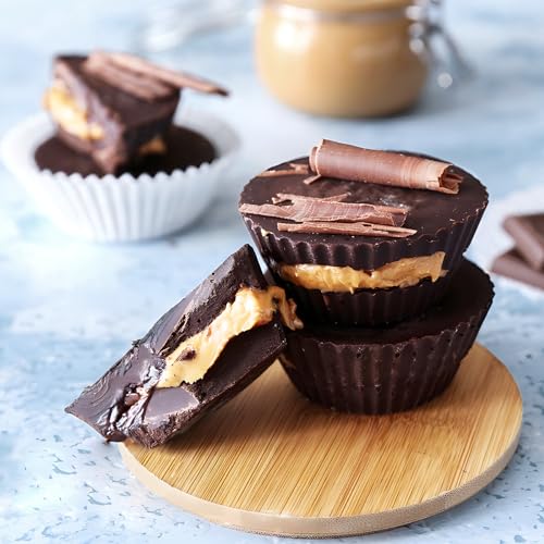 CLUEWR Silicone Peanut Butter Cup Molds - 3 Pack, 12 Cavity Non-Stick
