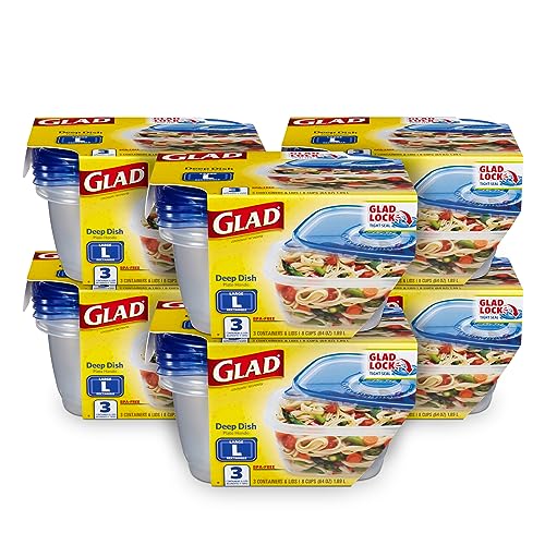 GladWare Deep Dish Food Storage Containers 64 Oz, 3 Count - Rectangle / 18 Pack