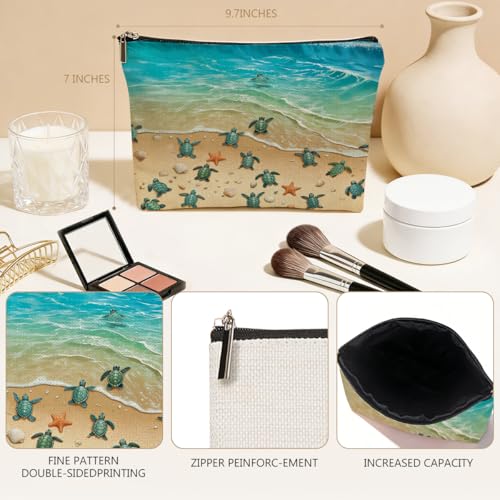 Sea Turtle Waterproof Makeup Bag & Travel Toiletry Zipper Pouch