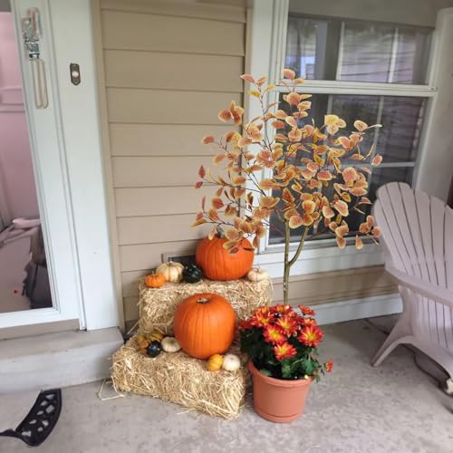 5FT Fall Artificial Eucalyptus Tree for Decor - Orange - 1 Piece