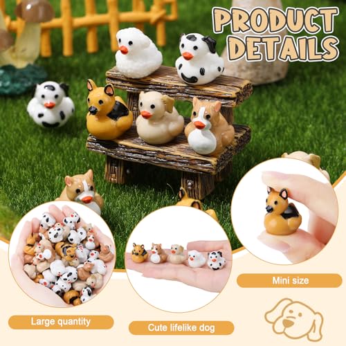 60 Mini Resin Dog Ducks – Cute Figurines for Cake Decoration