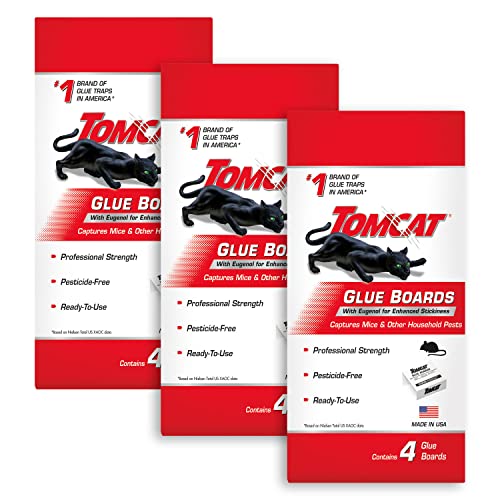 Tomcat Glue Boards with Eugenol - 12 Sticky Traps for Indoor Pest Control
