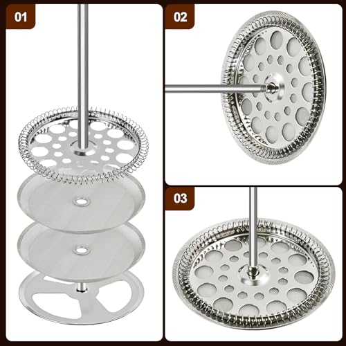 9-Piece French Press Replacement Filter Set for 34oz Coffee Makers