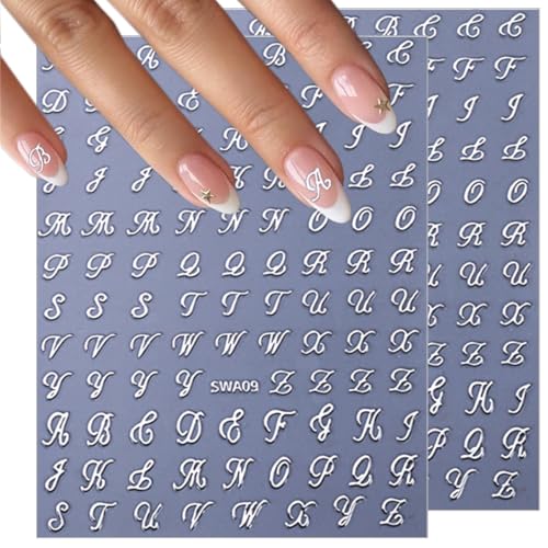 Retro English Letter Nail Art Stickers Self-Adhesive Decals