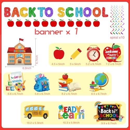 Back to School Decorations Banner with Apple Pencil Garland