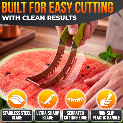Watermelon Slicer Cutter Tool 2-in-1 Stainless Steel Cubes & Slices – NADOBA