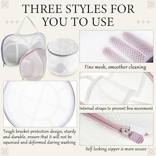 SATINIOR 6 Pack Bra Wash Bags - Mesh Lingerie Protector for A-D Cup