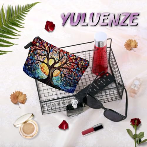 Magical Tree Print Cosmetic Bag Small Makeup Pouch Toiletry Organizer