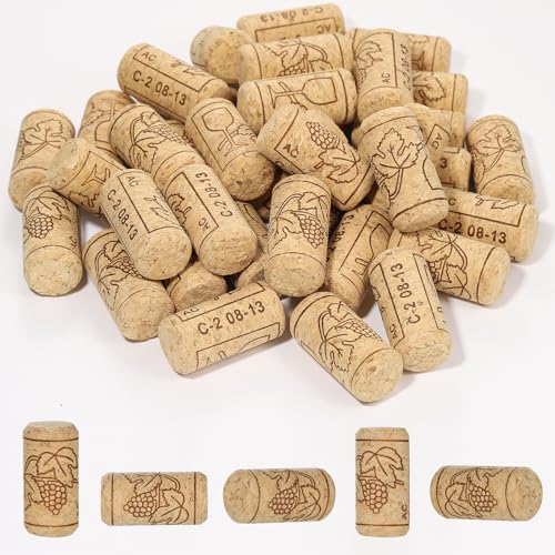 Impnit #8 Straight Wine Corks - 20 Pack Leakproof Oak Bottle Stoppers