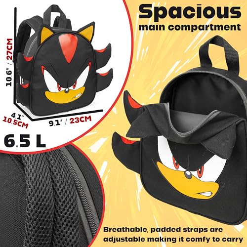 Sonic The Hedgehog Backpack Kids Toddlers 10x9¡± Daypack Rucksack for Preschool School Supplies Gamer Gifts for Boys (Grey Shadow)