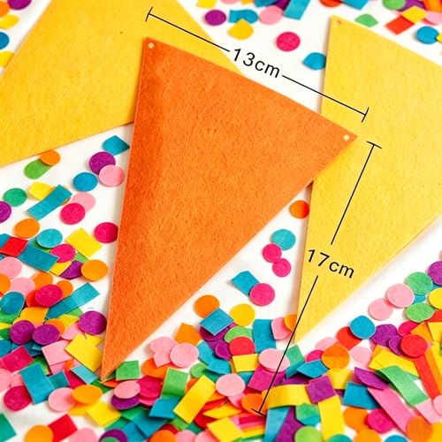 DIY Felt Pennant Banner Kit - 12 Orange & Yellow Flags (2.5m)