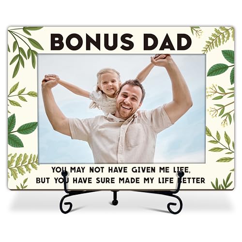 Wooden Dad Photo Frame Bonus Dad Picture Frame for Fathers Day