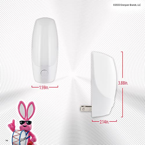 Energizer Manual LED Night Light, Plug-in Push Button, 4 Pack (White)