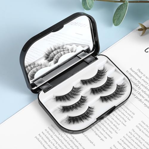 3-Pair False Eyelash Storage Case with Mirror, Portable Travel Lash Organizer