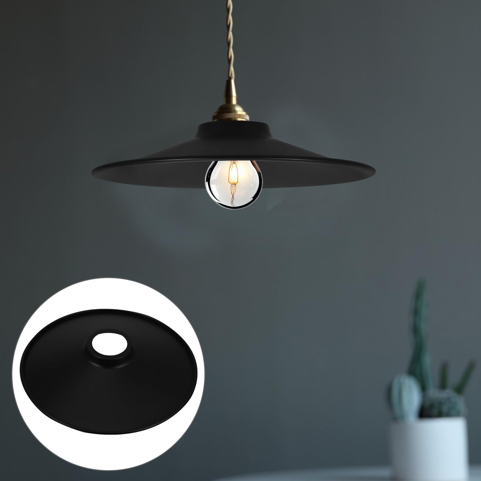 Luxshiny Retro Metal Lamp Shade 8.54In Vintage Cone Table Lamp Cover Replacement for Floor Pendant Desk Lamps Indoor Lighting Decor