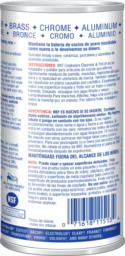 Bar Keepers Friend Cookware Cleanser & Polish - 12 oz Stainless Steel Cleaner