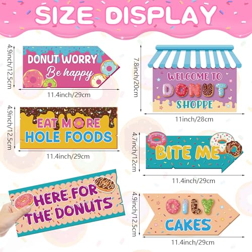 20 Pcs Donut Party Decorations - Directional Signs for Birthdays & Showers