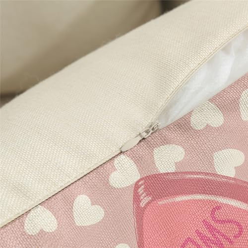 Valentine's Day Throw Pillow Covers 18x18 - Set of 4 Heart Candy Designs