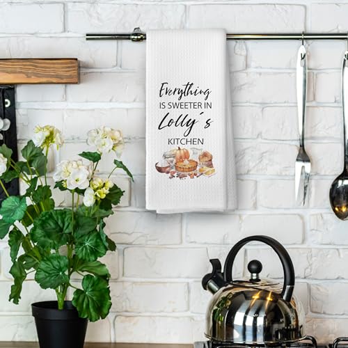 Grandma Lolly Kitchen Towel 16x24 Rustic Decorative Dishcloth