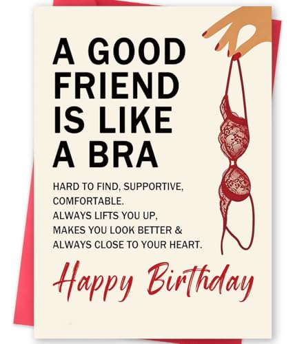 Funny Vintage Birthday Card for Best Friend Women, Retro Humor Gift