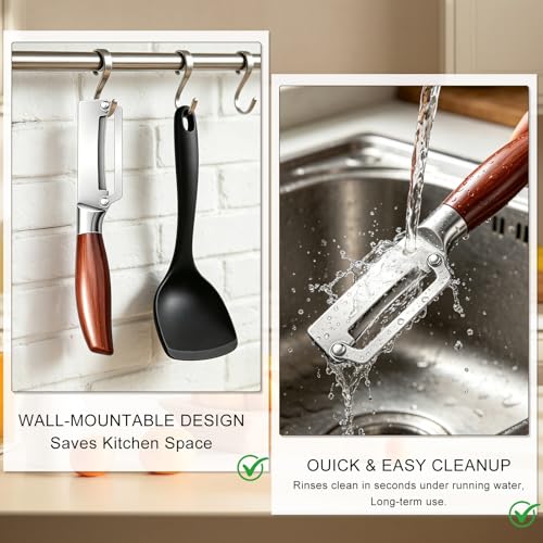 2-in-1 Vegetable Peeler with Wooden Handle & Bottle Opener