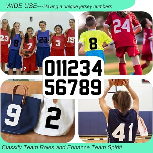 22 Pcs Iron on Jersey Numbers 8 Inch Heat Transfer Numbers for Sports T-Shirts
