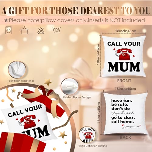LUKIPOM Funny Mom Pillow Cover 18x18 | Double-Sided Flannel Decor