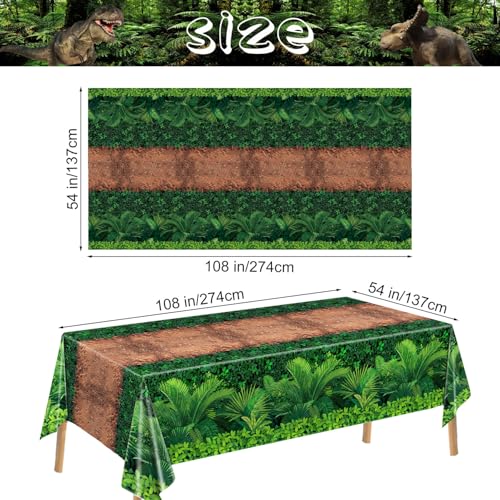 Dinosaur Tablecloths - Pack of 3, 54 x 108 Inches for Parties