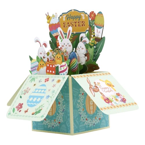 3D Easter Pop Up Card with Bunny & Egg - Greeting Card for All Ages